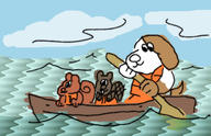 beaver boat dog moleville squirrel water // 1500x968 // 258.1KB